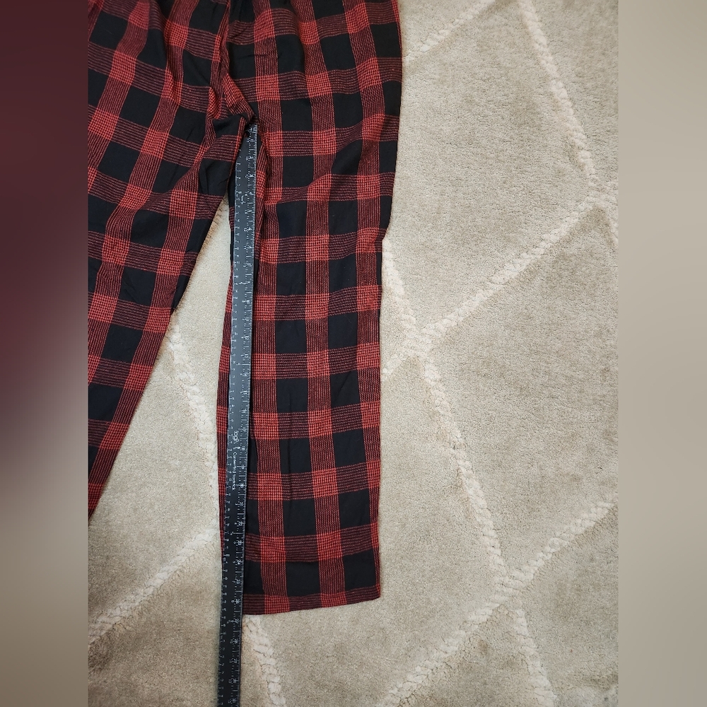 Plaid Red and Black Flannel Men's Small Pajama Lounge Pants Cotton Blend - Picture 8 of 8